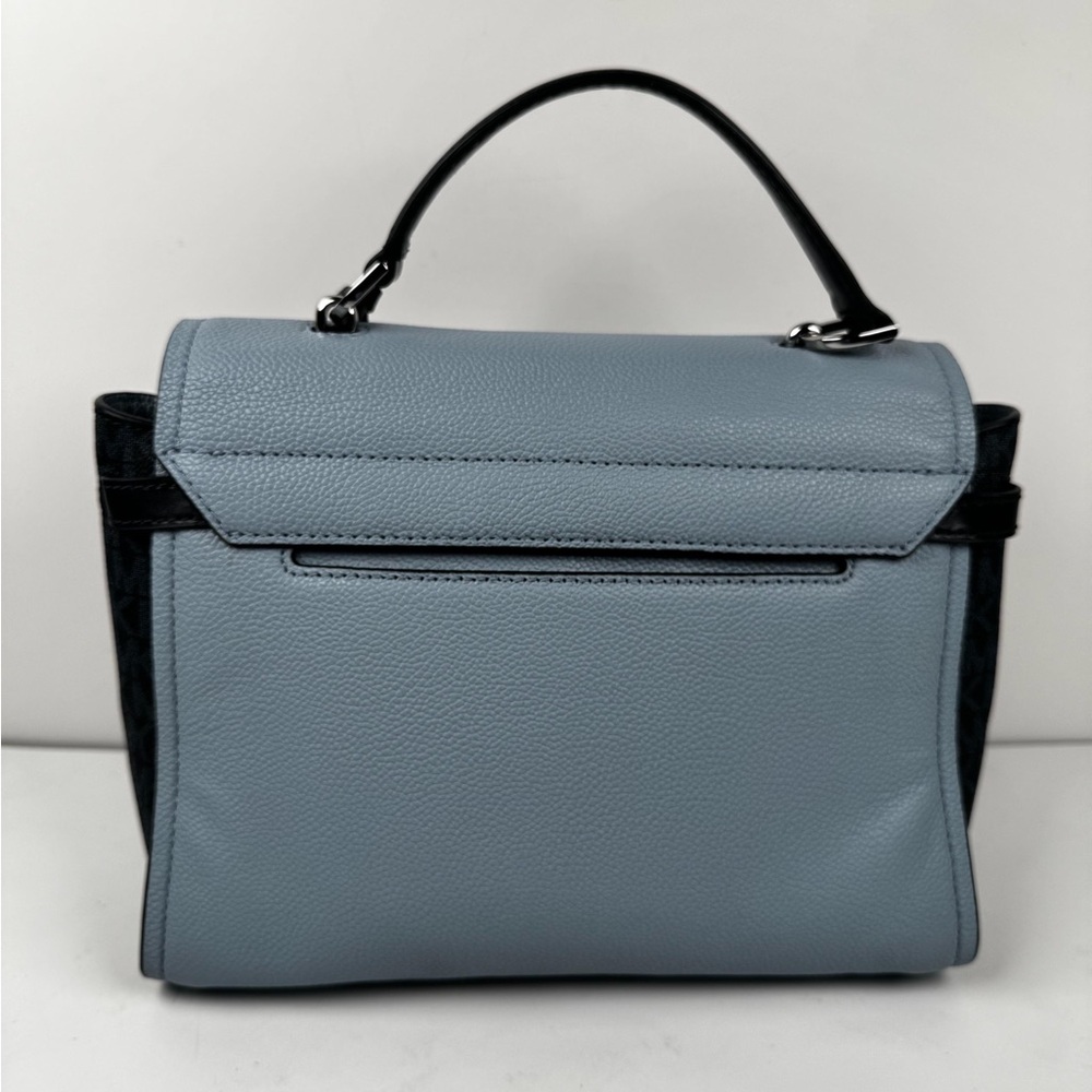 Michael Kors Cassie Small Leather Crossbody Pale Blue Satchel Bag - Picture 3 of 16